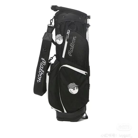 MALBON GOLF Caddy Bag Stand Type Green Black White - Picture 5 of 8